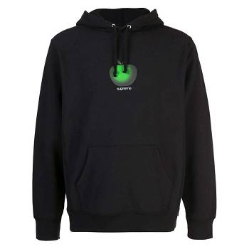 Black Supreme Apple Logo Hoodie | NZ490PQ