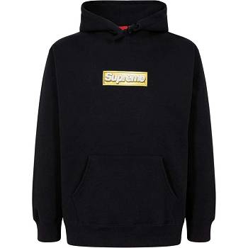 Black Supreme Bling Box Logo Hoodie | NZ489OR