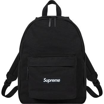 Black Supreme Canvas Backpack Bags | NZ166BC