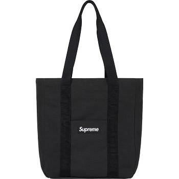 Black Supreme Canvas Tote Bags | NZ167NB