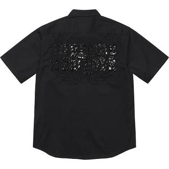 Black Supreme Croc Patch S/S Work Shirts | NZ387AP