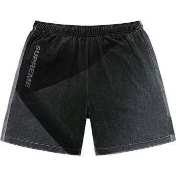 Black Supreme Geo Velour Shorts | NZ363DN