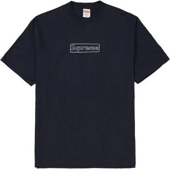 Black Supreme KAWS Chalk Box Logo T Shirts | NZ198RW