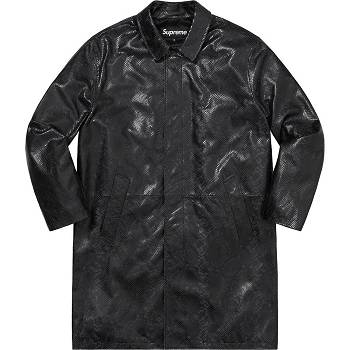 Black Supreme Leather Snake Trench Jackets | NZ453NB