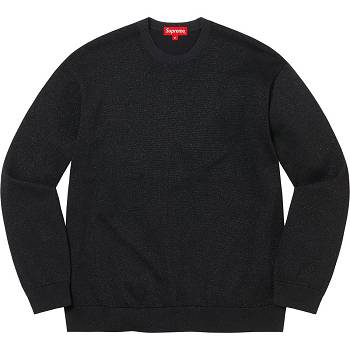 Black Supreme Metallic L/S Top Sweaters | NZ333OR