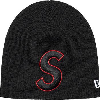 Black Supreme New Era® S Logo Beanie Hats | NZ152PQ