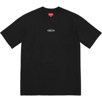 Black Supreme Oval Logo S/S Top Sweaters | NZ337DN