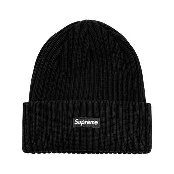 Black Supreme Overdyed Logo Beanie Hats | NZ108KI