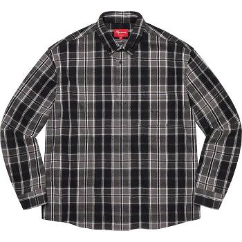 Black Supreme Pullover Plaid Flannel Shirts | NZ379EX