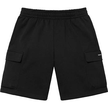 Black Supreme Small Box Baggy Cargo Sweat Shorts | NZ369LH