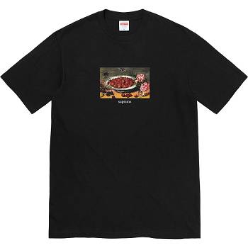 Black Supreme Strawberries Tee T Shirts | NZ248WY