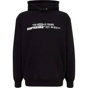 Black Supreme The World Is Yours Printed Hoodie | NZ463OR