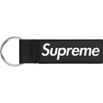 Black Supreme Webbing Keychain Accessories | NZ182FM