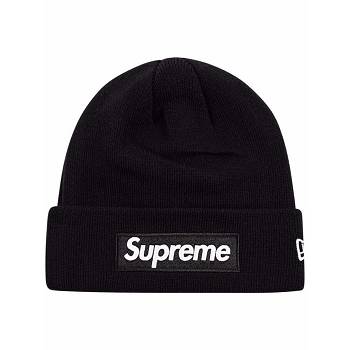 Black Supreme x New Era Box Logo Beanie Hats | NZ106HK