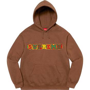 Brown Supreme Beaded Hooded Sweatshirts | NZ273QZ