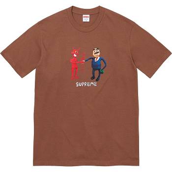 Brown Supreme Business Tee T Shirts | NZ215XF