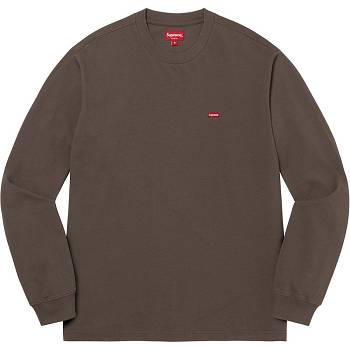 Brown Supreme Small Box L/S Tee Sweaters | NZ341JJ