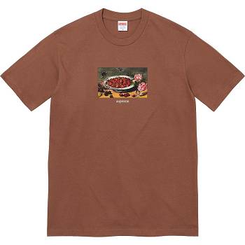 Brown Supreme Strawberries Tee T Shirts | NZ251TV