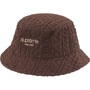Brown Supreme Terry Pattern Crusher Hats | NZ143QZ