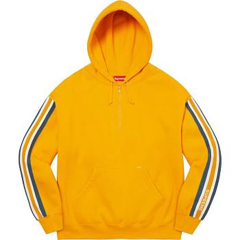 Gold Supreme Half Zip Hooded Sweatshirts | NZ294CE