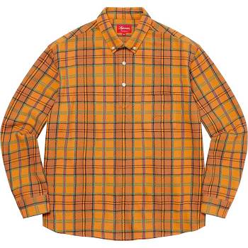 Gold Supreme Pullover Plaid Flannel Shirts | NZ377QZ