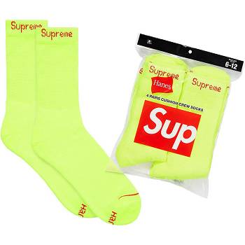 Green Supreme Hanes® Crew Socks (4 Pack) Socks | NZ103DN