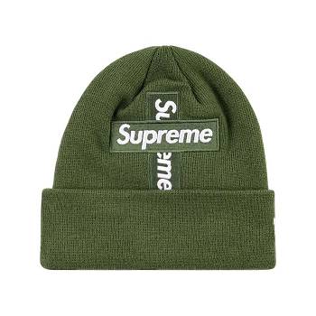 Green Supreme New Era Cross Box-Logo Beanie Hats | NZ109LH