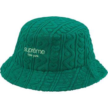 Green Supreme Terry Pattern Crusher Hats | NZ142MA