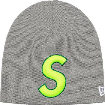 Grey Supreme New Era® S Logo Beanie Hats | NZ151OR