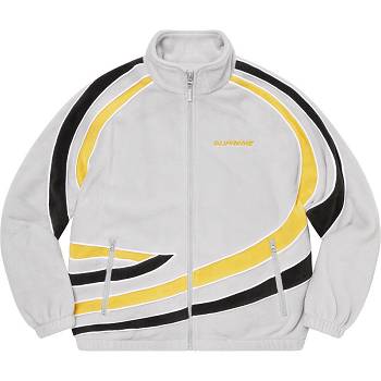 Grey Supreme Racing Fleece Jackets | NZ445JJ