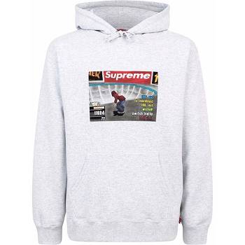 Grey Supreme X Thrasher Logo Print “FW21” Hoodie | NZ455QZ