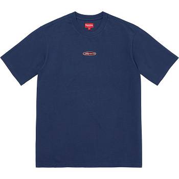 Navy Supreme Oval Logo S/S Top Sweaters | NZ338FM
