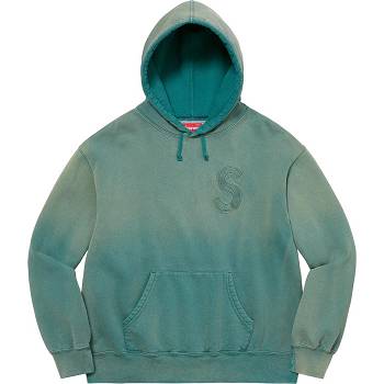 Navy Supreme Overdyed S Logo Hooded Sweatshirts | NZ280IS