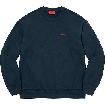 Navy Supreme Small Box Crewneck Sweatshirts | NZ284SO