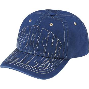 Navy Supreme Visor Stitch 6-Panel Hats | NZ126PQ