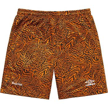 Orange Supreme Jacquard Animal Print Soccer Shorts | NZ359OR