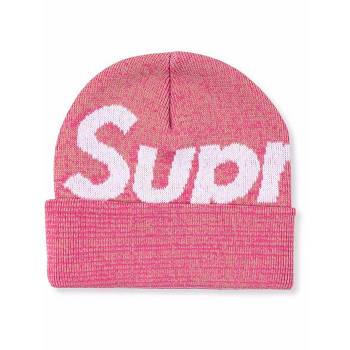 Pink Supreme Big Logo Beanie Hats | NZ112CE