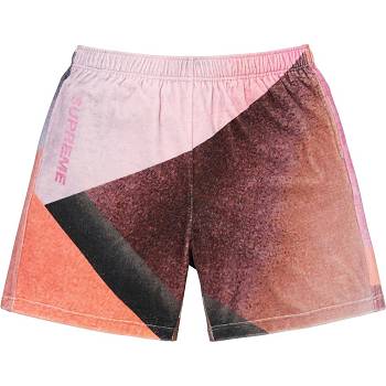 Pink Supreme Geo Velour Shorts | NZ364FM