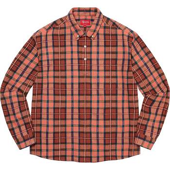 Pink Supreme Pullover Plaid Flannel Shirts | NZ378WY