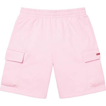Pink Supreme Small Box Baggy Cargo Sweat Shorts | NZ367JJ