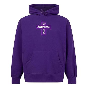 Purple Supreme Cross Box Logo Hoodie | NZ485TV