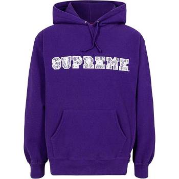 Purple Supreme Lace Detail Logo Hoodie | NZ476CE