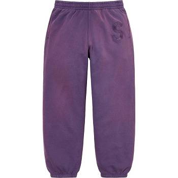 Purple Supreme Overdyed S Logo Sweatpant Pants | NZ401NB