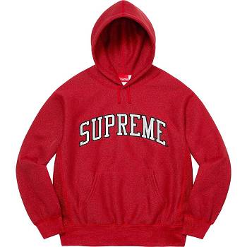 Red Supreme Glitter Arc Hooded Sweatshirts | NZ296BC