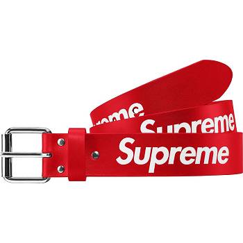 Red Supreme Repeat Leather Belt Belts | NZ163XF