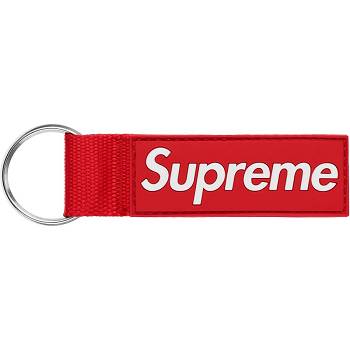 Red Supreme Webbing Keychain Accessories | NZ183GL