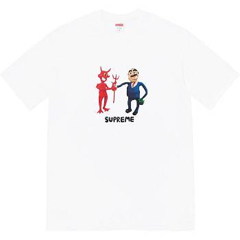 White Supreme Business Tee T Shirts | NZ217VD