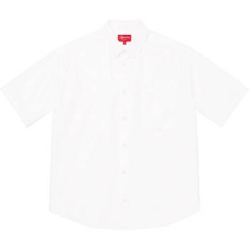 White Supreme Loose Fit S/S Oxford Shirts | NZ383UT