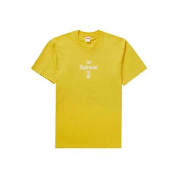 Yellow Supreme Cross Box Logo T Shirts | NZ201UT