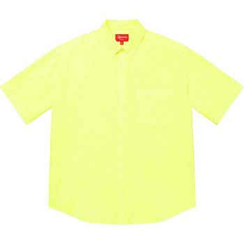 Yellow Supreme Loose Fit S/S Oxford Shirts | NZ382YU